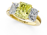 Yellow gold Three-Stone Fancy Yellow Radiant  Cut Diamond Ring with Channel-Set Band and Four-Prong Setting_50