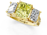 Yellow gold Three-Stone Fancy Yellow Radiant  Cut Diamond Ring with Channel-Set Band and Four-Prong Setting_50