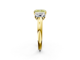 Yellow gold Three-Stone Fancy Yellow Radiant  Cut Diamond Ring with Channel-Set Band and Four-Prong Setting_51
