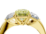 Yellow gold Three-Stone Fancy Yellow Radiant  Cut Diamond Ring with Channel-Set Band and Four-Prong Setting_53