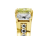 Yellow gold Three-Stone Fancy Yellow Radiant  Cut Diamond Ring with Channel-Set Band and Four-Prong Setting_54
