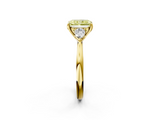 Yellow gold Three-Stone Fancy Yellow Radiant  Cut Diamond Ring with Pear Side Stones in Four-Prong Setting_111