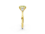 Yellow gold Three-Stone Fancy Yellow Radiant Cut Diamond Ring with Pear  Side Stones in Four-Prong Setting_50