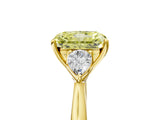 Yellow gold Three-Stone Fancy Yellow Radiant Cut Diamond Ring with Pear  Side Stones in Four-Prong Setting_53