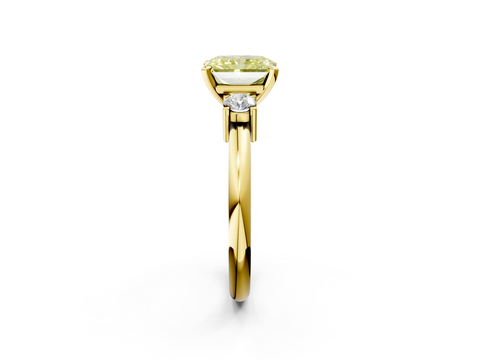 Yellow gold Three-Stone Fancy Yellow Radiant  Cut Diamond Solitaire with Prong Setting and Classic Band_30