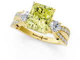 Yellow gold Three-Stone Fancy Yellow Radiant  Cut Diamond Twist Band with Prong Setting_21