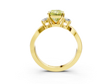 Yellow gold Three-Stone Fancy Yellow Radiant  Cut Diamond Twist Band with Prong Setting_23