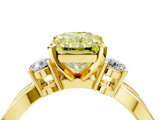 Yellow gold Three-Stone Fancy Yellow Radiant  Cut Diamond Twist Band with Prong Setting_24