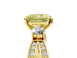 Yellow gold Three-Stone Fancy Yellow Radiant  Cut Diamond Twist Band with Prong Setting_25
