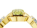Yellow gold Three-Stone Fancy Yellow Radiant Cut Diamond Wave Pave Band with Prong Setting_10