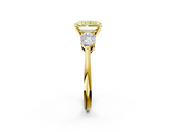 Yellow gold Three-Stone Fancy Yellow Radiant  Diamond Ring with Pear Side Stones in Four-Prong Setting_61
