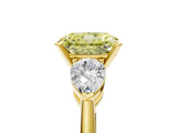 Yellow gold Three-Stone Fancy Yellow Radiant  Diamond Ring with Pear Side Stones in Four-Prong Setting_64