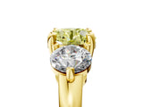 Yellow gold Three-Stone Fancy Yellow Round  Brilliant Cut Solitaire Ring with Prong Setting on a Classic Band 5