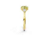 Yellow gold Three-Stone Fancy Yellow Round Cut Brilliant Diamond Solitaire Ring with Tapered Band and Four-Prong Setting_8