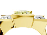 Yellow gold Three Stone Fancy Yellow Round Cut Cut Channel Set Diamond Ring_4