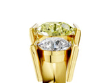 Yellow gold Three Stone Fancy Yellow Round Cut Cut Channel Set Diamond Ring_5