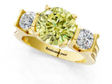 Yellow gold Three-Stone Fancy Yellow Round Cut Cut Classic Band Prong Setting Ring_1