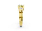 Yellow gold Three-Stone Fancy Yellow Round Cut Cut Classic Band Prong Setting Ring_2