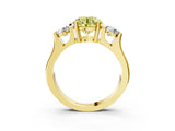 Yellow gold Three-Stone Fancy Yellow Round Cut Cut Classic Band Prong Setting Ring_3