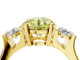 Yellow gold Three-Stone Fancy Yellow Round Cut Cut Classic Band Prong Setting Ring_4