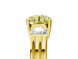 Yellow gold Three-Stone Fancy Yellow Round Cut Cut Classic Band Prong Setting Ring_5