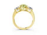 Yellow gold Three-Stone Fancy Yellow Round Cut Cut Diamond Engagement Ring with Flat Band and Four-Prong Setting_3