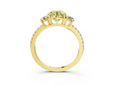 Yellow gold Three-Stone Fancy Yellow Round Cut Cut Diamond Pavé Band with Prong Setting_18
