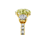 Yellow gold Three-Stone Fancy Yellow Round Cut Cut Diamond Pavé Band with Prong Setting_20