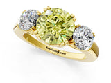 Yellow gold Three-Stone Fancy Yellow Round Cut Cut Diamond Ring with Channel Set Band and Four-Prong Setting_25