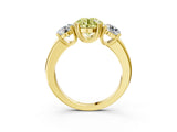 Yellow gold Three-Stone Fancy Yellow Round Cut Cut Diamond Ring with Channel Set Band and Four-Prong Setting_3