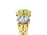 Yellow gold Three-Stone Fancy Yellow Round Cut Cut Diamond Ring with Channel-Set Band and Prong Setting_5
