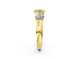 Yellow gold Three-Stone Fancy Yellow Round Cut Cut Diamond Ring with Prong Setting and Classic Band_2
