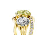 Yellow gold Three-Stone Fancy Yellow Round Cut Cut Diamond Split Shank Prong Set Ring_5