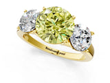 Yellow gold Three-Stone Fancy Yellow Round Cut Cut Solitaire Ring with Classic Prong Setting_1