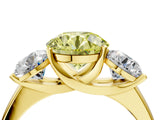 Yellow gold Three-Stone Fancy Yellow Round Cut Cut Solitaire Ring with Classic Prong Setting_4