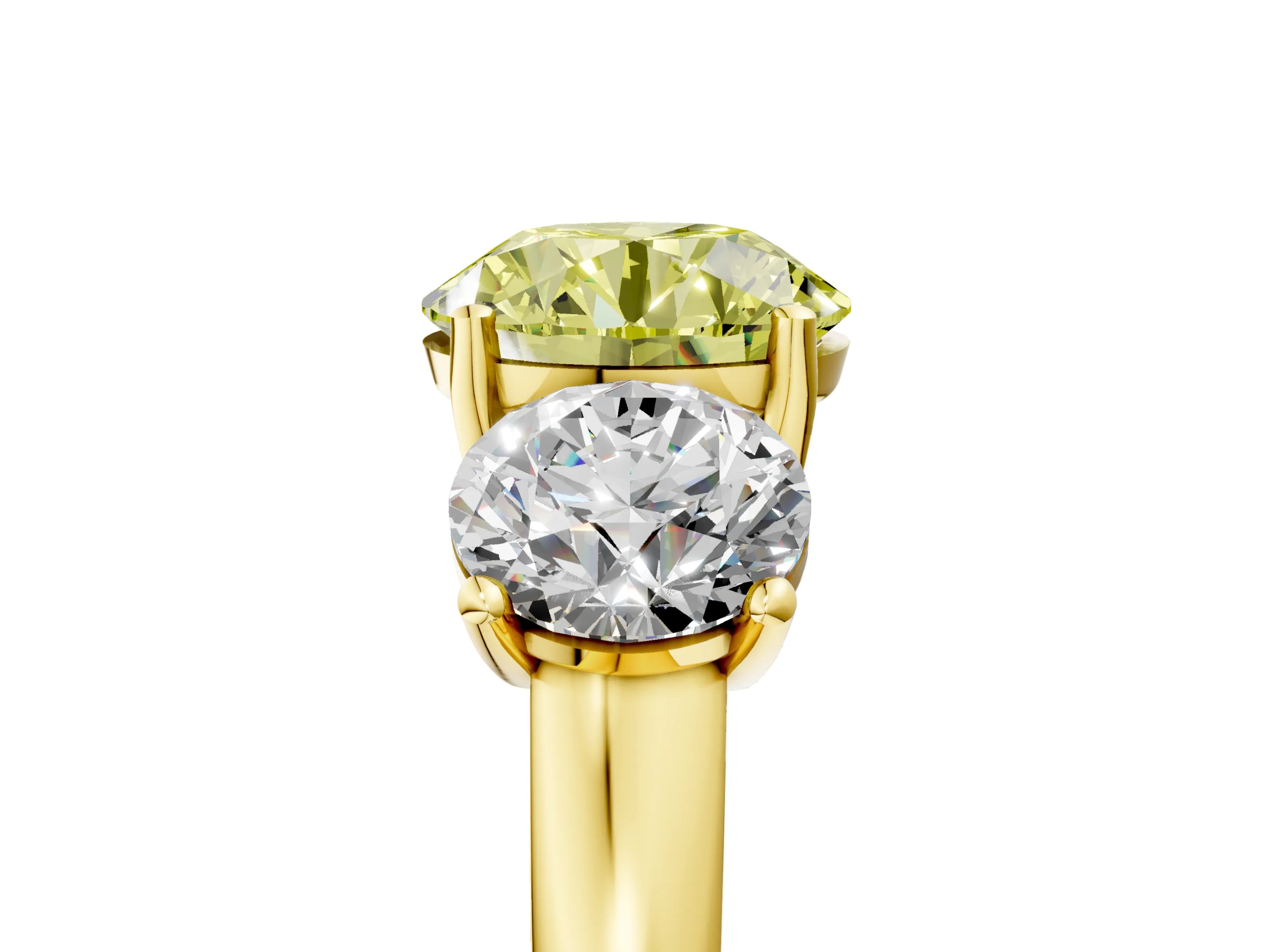 Yellow gold Three-Stone Fancy Yellow Round Cut Cut Solitaire Ring with Classic Prong Setting_5