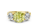Yellow gold Three-Stone Fancy Yellow Round Cut Diamond Braided Band Ring with Four-Prong Setting_34