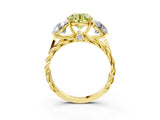 Yellow gold Three-Stone Fancy Yellow Round Cut Diamond Braided Band Ring with Four-Prong Setting_37