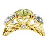 Yellow gold Three-Stone Fancy Yellow Round Cut Diamond Braided Band Ring with Four-Prong Setting_38