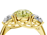 Yellow gold Three-Stone Fancy Yellow Round Cut Diamond Engagement Ring with Prong Setting_7
