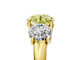 Yellow gold Three-Stone Fancy Yellow Round Cut Diamond Engagement Ring with Prong Setting_8
