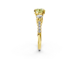 Yellow gold Three-Stone Fancy Yellow Round  Cut Diamond Pavé Band with Four-Prong Setting_2