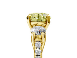 Yellow gold Three-Stone Fancy Yellow Round  Cut Diamond Pavé Band with Four-Prong Setting_5