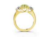 Yellow gold Three-Stone Fancy Yellow Round  Cut Diamond Ring with Channel-Set Band and Four-Prong Setting_20