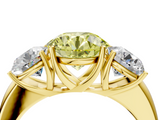 Yellow gold Three-Stone Fancy Yellow Round  Cut Diamond Ring with Channel-Set Band and Four-Prong Setting_21