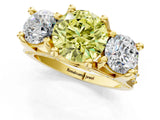 Yellow gold Three-Stone Fancy Yellow Round  Cut Diamond Ring with Channel-Set Band and Four-Prong Setting_34
