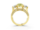 Yellow gold Three-Stone Fancy Yellow Round  Cut Diamond Ring with Channel-Set Band and Four-Prong Setting_36