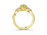Yellow gold Three-Stone Fancy Yellow Round Cut Diamond Ring with Pear  Side Stones in Four-Prong Setting_39