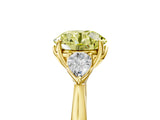 Yellow gold Three-Stone Fancy Yellow Round Cut Diamond Ring with Pear  Side Stones in Four-Prong Setting_41