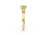 Yellow gold Three-Stone Fancy Yellow Round  Cut Diamond Solitaire with Prong Setting and Classic Band_2